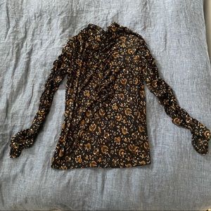 NWT Veronica Beard Fresno Mock Neck Top - XS paisley black multi print